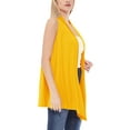 thumbnail image 3 of Moa Collection Women's Sleeveless Long Body Cardigan Vest S-3XL, 3 of 5