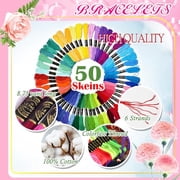 Friendship Bracelet String 50 Skeins Fashionable Rainbow Color Embroidery Floss Cross Stitch Embroidery Thread Cotton Floss Bracelet Yarn,Craft Floss