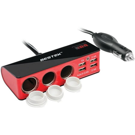 adapter walmart 9 volt power and Watt 4 Car 12 200 Outlets Cigarette Lighter Adapter with MRS203BU USB 3 Bestek Volt