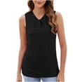 thumbnail image 1 of hotojiny Shirts for Women Soft Crew Neck Business Work Tank Tops Comfy Sleeveless Solid Color Summer Basic Tee, 1 of 6