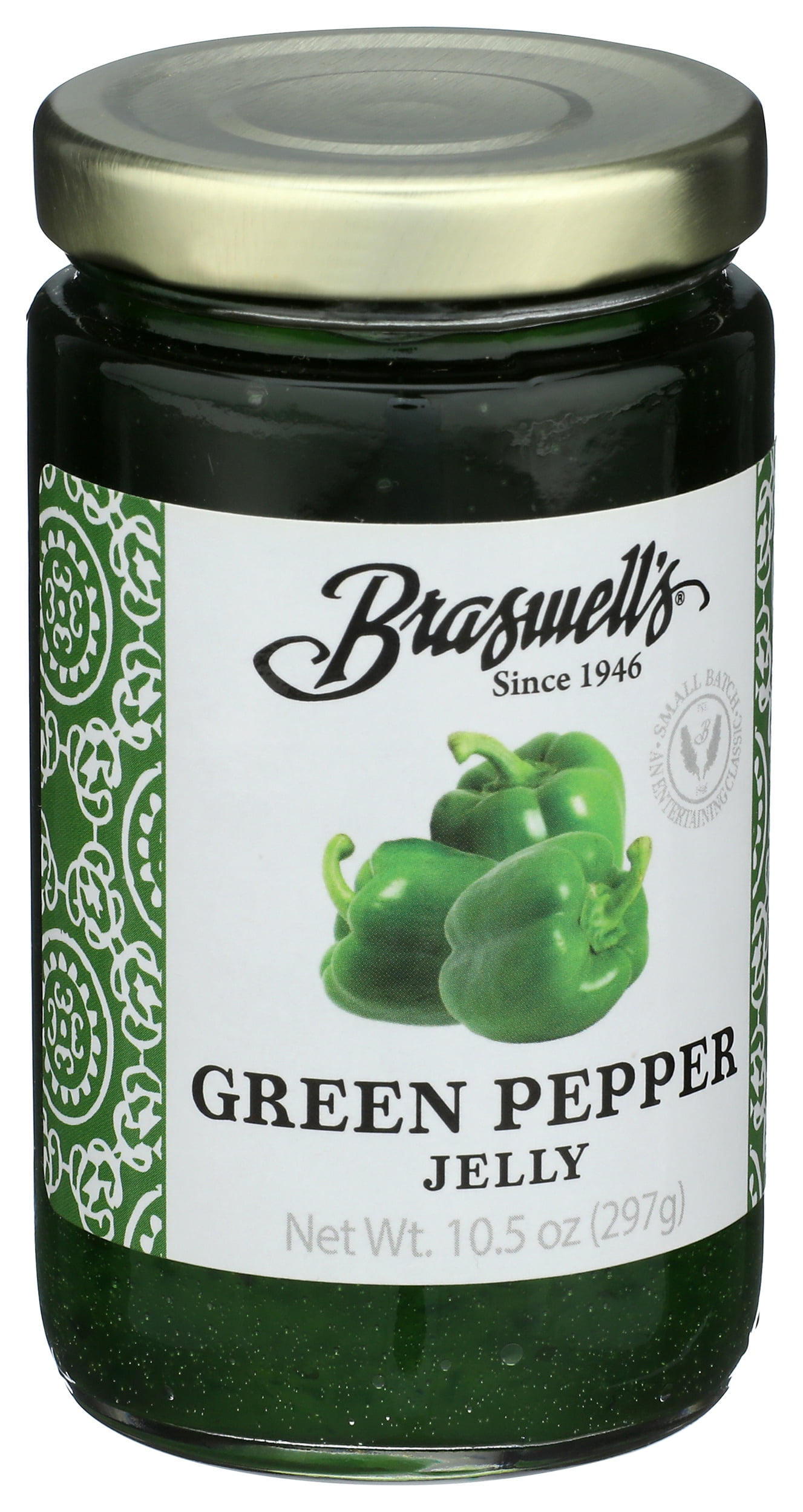 Pack of 6, Braswell Green Pepper Jelly, 10.5 oz