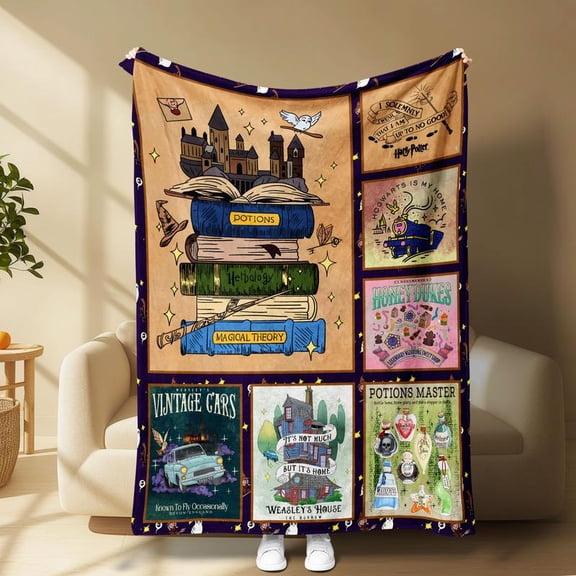 [Maple] [60x50inch] Harry Potter Magic Blanket, Soft Touch Like Hogwarts Corridor, Cozy Weasley Cottage Design, Perfect for Living Room Bedroom Office Naps