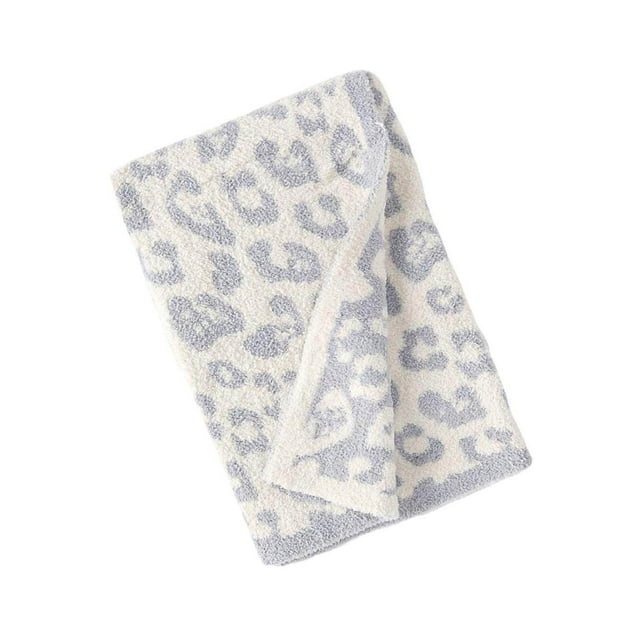 Throw Blanket Leopard Print Flannel Fleece Blankets Leopard Print Fleece Blankets Plush Sofa Blankets white 50x60in