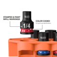 thumbnail image 4 of Klein Tools 33809 Grab-and-Go Impact Socket Set, SAE, 10-Piece Set with Sleeve, Carabiner, and 3/8-Inch Drive, Color-Coded 1/4, 5/16, 3/8,, 4 of 7