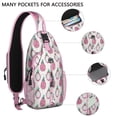 thumbnail image 2 of Tropical Pitaya Print Sling Backpack, Exotic Dragon Fruit Pattern Crossbody Daypack with Cute Pink and White Design, Kawaii Pitaya Lover Cartoon Illustration, Fun Artistic Style, 2 of 6