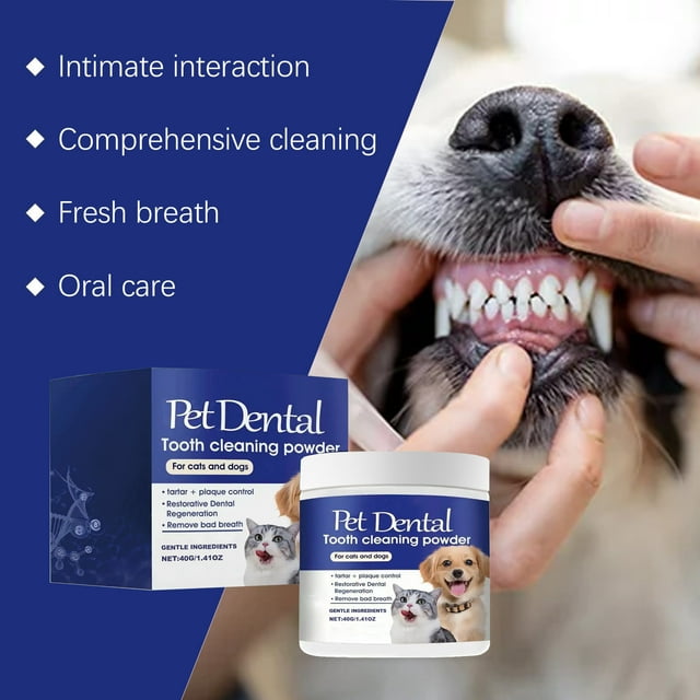 SIfdSeng Pet Tooth Cleaning Powder Pet Teeth Clean Stains and Fresh Tooth Cleaning Powder
