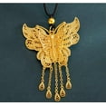 thumbnail image 3 of K-KED Big Butterfly Tassel Thread24K Thai Baht Gold GP Necklace Set, 3 of 4