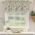 thumbnail image 2 of 2 Pack White Pink Flower Valances for Windows Bedroom Living Room Window Treatments, Shabby Chic Spring Vintage Leaf Green Rod Pocket Valance Drapes Short Kitchen Curtains Over Sink 54"x18", 2 of 8