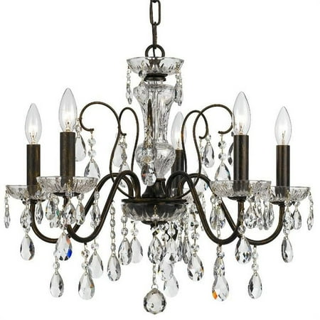

Crystorama Lighting 3025-EB-CL-SAQ Butler - 5 Light Chandelier in traditional and contemporary Style - 23 Inches Wide by 18.5 Inches High Clear Swarovski Spectra English Bronze Finish