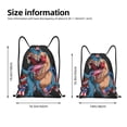thumbnail image 2 of Sikiie Blue Dinosaur Drawstring Backpack Drawstring Bags, Draw String Back Bag for Sports, Gym, Travel, Swimming, Beach-Small, 2 of 6