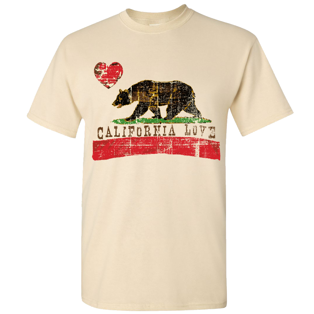 New CALIFORNIA LOVE DISTRESSED T-SHIRT 