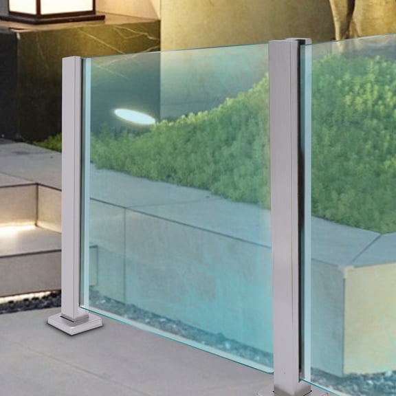 304 Stainless Steel Glass Railing Post, Brushed Finish End Post for Indoor & Outdoor Staircase, Balcony, and Pool Guardrails, Heavy Duty, Easy Installation