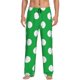 thumbnail image 1 of Balery Green And White Polka Dot Pantalones de pijama para hombre, pijama ultraligero, pantalón de descanso-X-Large, 1 of 6