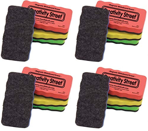 AC2083 Creativity Street Magnetic Chalk and Whiteboard Erasers 4-Pack