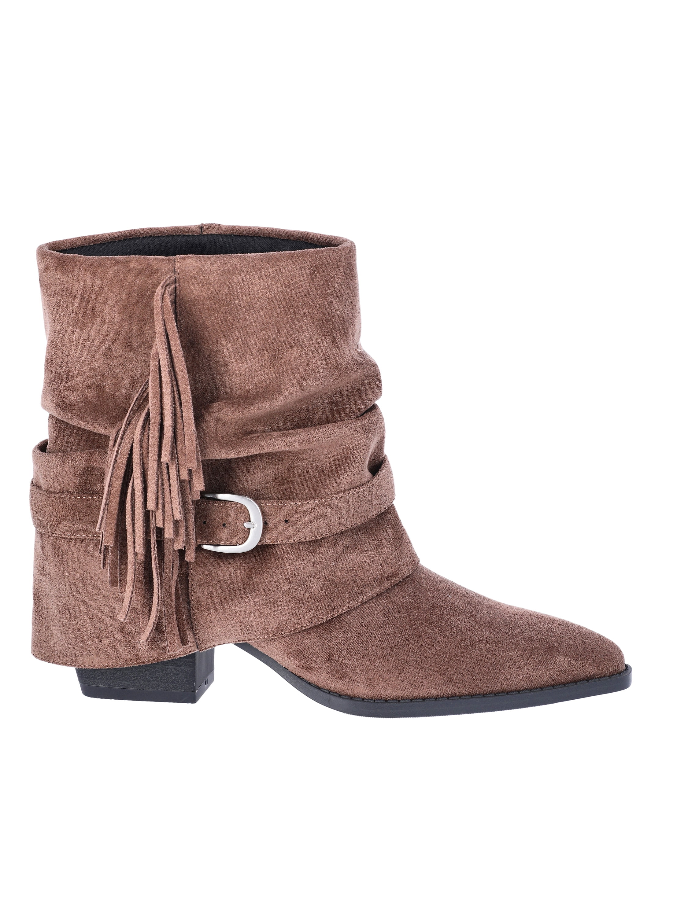 Time and Tru Women's Foldover Slouch Boots with Fringe