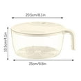 thumbnail image 2 of Hands-free Rice Washing Basket, Vegetable Drain Basket, Refrigerator Crisper, Plastic Material, Large Size, for Kitchen Food Storage, Meal Prep, and Produce Organization, Cream White, by FAJHHA, 2 of 8