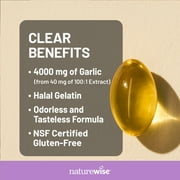 NatureWise Odorless Garlic Supplement 4000mg - Non-GMO - 180 Softgels[90-Day Supply]