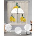 thumbnail image 2 of Yellow Lemons Swag Curtains for Living Room/Bedroom Windows, Summer Botanical Farmhouse Rustic Kitchen Curtains and Valances Set 36 Inch Length, Light Filtering Swags Valance Curtain Panels, 2 of 5