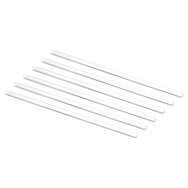 Unique Bargains 3.3 Borosilicate Glass Stick 11.81' Length 10mm Dia Stir Rod Round for Lab Kitchen Science 6Pcs