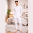 thumbnail image 2 of BELIME Pijama Hombre 2 Piezas Camiseta Manga Larga y Pantalón, Conjunto Cómodo y Suave para Dormir, 2 of 5