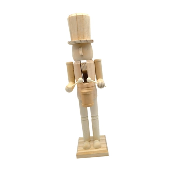 Wweixi Paint Your Own Mini Wooden Nutcracker 38cm wood material,it is lightweight Figure for Xmas Tree Arts Project C