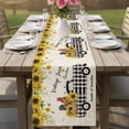 thumbnail image 4 of Country Kitchen Sunflowers Table Runner - 60 Inch Long Rustic Truck Vintage Farmhouse Cotton and Linen Blended Dress Scarves Farmhouse Table Runner for Kitchen Dining, Coffee Table, 13" x 60", 4 of 8
