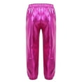 thumbnail image 2 of TiaoBug Big Girls Jazz Hip-Hop Street Dancing Trousers Metallic Shiny Leggings Pants 6-16 Rose_Red 16, 2 of 7
