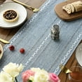 thumbnail image 7 of Sm:)e Linen Table Runner for Dining Table 13 x 72 Inch Light Blue Burlap Linen Style Rustic Farmhouse Kitchen Dining Room Decoraton, 7 of 7
