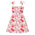 thumbnail image 2 of Gubotare Robe Décontractée pour Tout-Petit Robe d'Été pour Fille à Bretelles Froncée Plage Décontractée Robe Soleil pour Petite Fille 4T 5T (Rouge, 4-5 Ans), 2 of 3