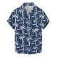 thumbnail image 1 of Blusa y camisa de manga corta con cuello vuelto para hombre, camisa hawaiana informal con estampado floral, camisa de manga corta con solapa, blusa, camisa de poliéster para hombre, 1 of 4