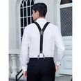 thumbnail image 5 of HISDERN Bow Tie and Suspenders for Men Black Suspender and Bowtie Handkerchief Set Adjustable 6Clips, 5 of 8