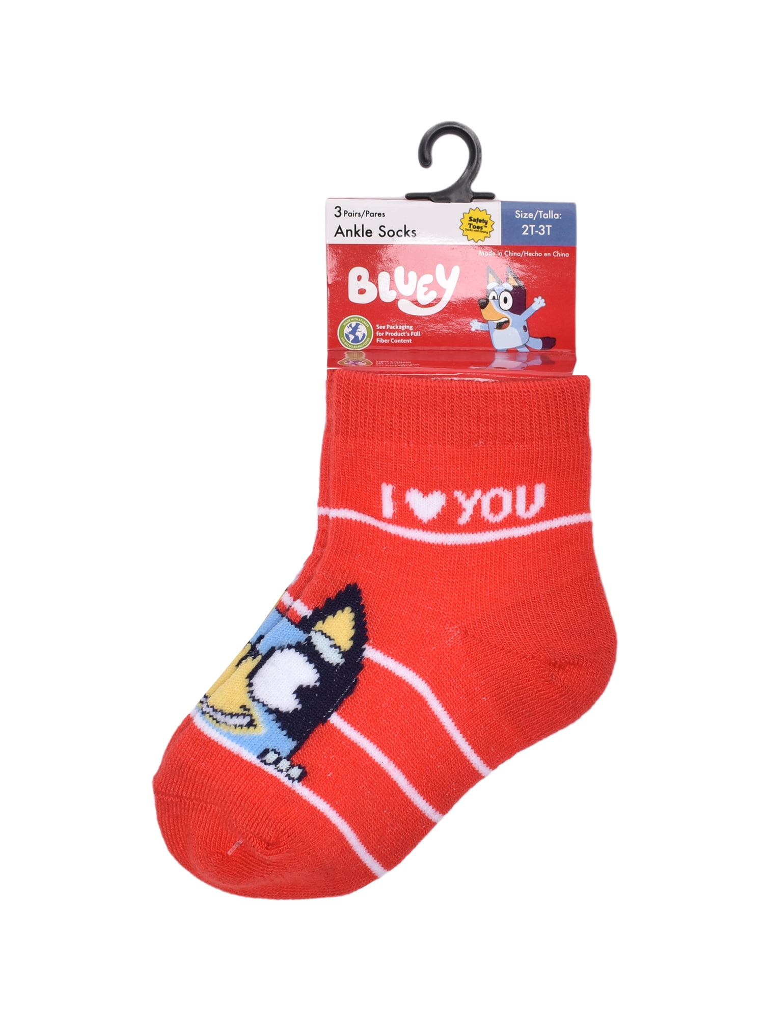 Character Toddler Valentine's Ankle Socks, 3- Pack, Sizes 12M- 5T