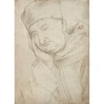 thumbnail image 2 of Hans Holbein The Elder 14x18 Black Ornate Wood Framed Double Matted Museum Art Print Titled - Griesian Monk, the Head Supported on the Right Hand (1502), 2 of 5