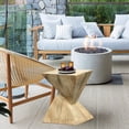 thumbnail image 3 of LuxenHome Brown Faux Wood MgO Angular Square Side Table, Indoors and Outdoors, 3 of 10