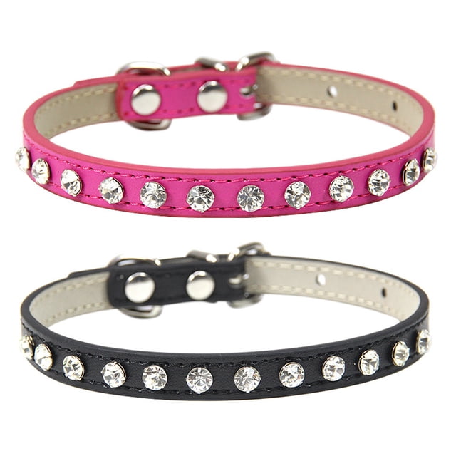 Collar para cachorros Apuakthei con diamantes de cristal y brillantes de colores para niñas y gatos