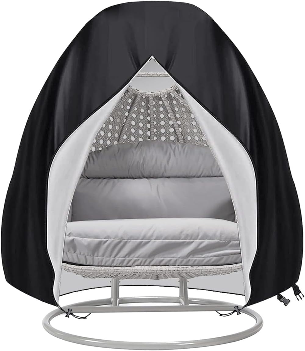 Egg Chair Cover,Patio Extra Large Double Egg Chair Cover for Outdoor Furniture, Heavy Duty Swing Hanging Egg Chair Cover Waterproof, Dust-Proof,91x80 Inches