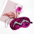 thumbnail image 2 of Tachiuwa Glitter Sequins Mermaid Elastic Eye Sleeping Rest Blindfold Sleep Aid Rose Rose Red, 2 of 9