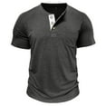 thumbnail image 4 of Erwazi Mens Tees Casual Henley Short Sleeve T-Shirts Vocation Hiking Travel Shirt, M, 4 of 5