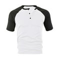 thumbnail image 7 of JUUYY Color Blocking Henley Shirts for Men Raglan Long Sleeve Casual Slim Lightweight Fashion T-Shirts Summer Button Tops White M, 7 of 7