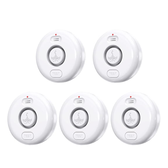 FANSITC WATER LEAK DETECTORS 5 PACK 120DB LOUD WATER LEAK SENSOR - WHITE