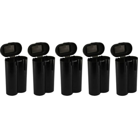 5 Black Heavy Duty 18650 & CR123A 2 Battery Holder Storage Case for 18650 Batteries