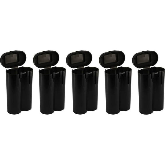 5 Black Heavy Duty 18650 & CR123A 2 Battery Holder Storage Case for 18650 Batteries