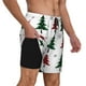 thumbnail image 2 of Balery Buffalo Plaid Christmas Trees Bañador para hombre, shorts de playa de secado rápido con entrepierna y forro de compresión-Medium, 2 of 6