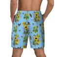 thumbnail image 4 of Uemuo Sunflowers And Bees Pattern Mens Swim Trunks Quick Dry Board Shorts with Mesh Lining, Stretch Beach Shorts Quick Dry No-Chafing Board Shorts-X-Large, 4 of 9