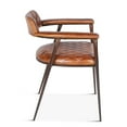 thumbnail image 4 of World Interiors Hudson 19" Leather/Iron Diamond Stitched Armchair in Brown, 4 of 5