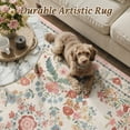 thumbnail image 3 of SIXHOME 9'x12' Vintage Floral Area Rug, Washable Soft Non-Slip Rose Garden Carpet, Traditional Romantic Rug for Living Room Bedroom Dining Room, Beige Pink Multi, 3 of 4