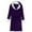 Purple, variant on Women Fleece Hooded Bathrobes Fall Winter Warm Knee Length Robes Sleepwear Comfort Housecoat with Pocket New Night Shirts Plus Size Gray 3XL