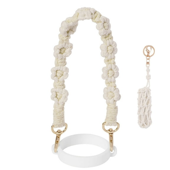 BLEEUS Water Bottle Handle Strap for Cup 16-40 Oz with Lipstick Holder Sports Water Bottle Supplies (White)