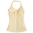 thumbnail image 5 of Halter Tank Tops for Women V Neck Front Twist Knot Slim Fit Backless Sleeveless Shirt Summer Outfits, 5 of 6