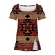 thumbnail image 4 of Puntoco 2024, tops a la moda de verano para mujer, tops informales a la moda con estampado cuadrado y cuello cuadrado, tops con botones de manga corta, blusas sueltas, 4 of 5